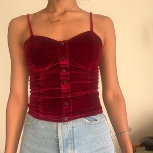 Red velvet top